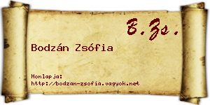 Bodzán Zsófia névjegykártya