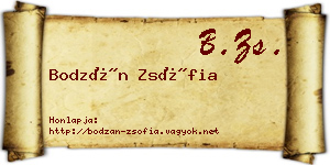Bodzán Zsófia névjegykártya