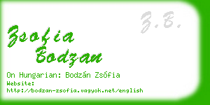 zsofia bodzan business card